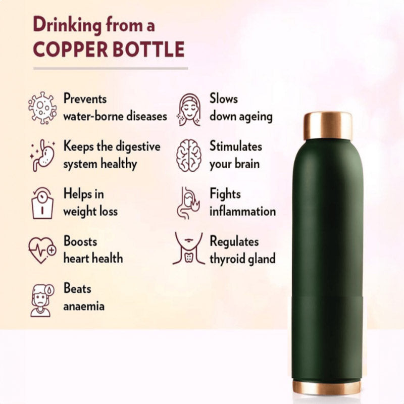 Buy Mista Copper Water Bottle - 1000 ML Bottle from Vaaree