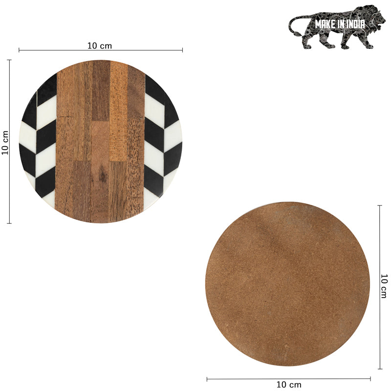 Buy Nihi Black & White Coaster With Stand Coasters from Vaaree