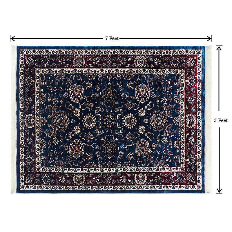 Buy Aavni Flora Carpet - Dark Blue Carpet from Vaaree