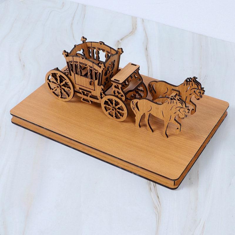 Buy Regal Chariot Showpiece - Light Brown Showpieces from Vaaree