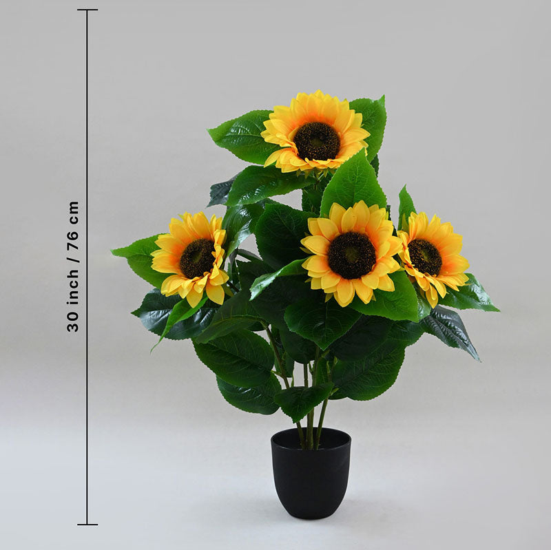 Buy Faux Everlasting Sunflower Plant With Pot - 2.5 Feet Artificial Plants from Vaaree