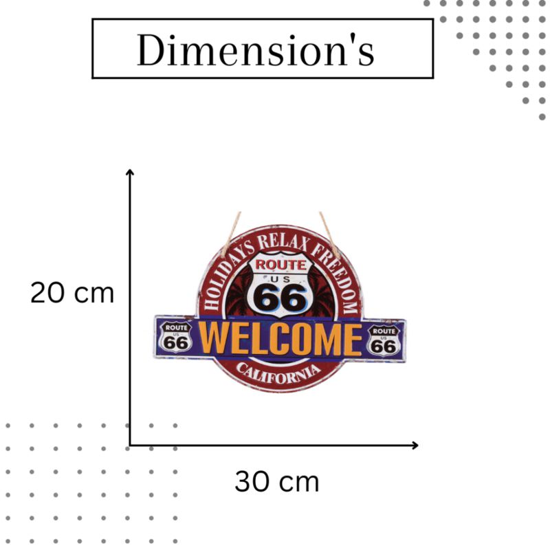 Buy Welcome Route 66 Wall Accent Wall Accents from Vaaree