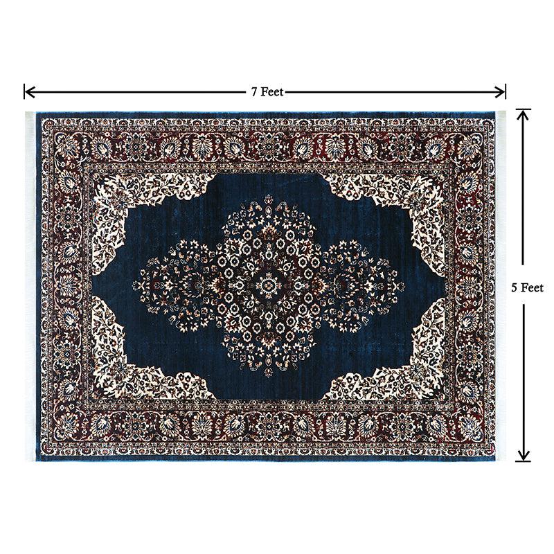 Buy Sinera Ethnic Carpet - Navy Blue Carpet from Vaaree