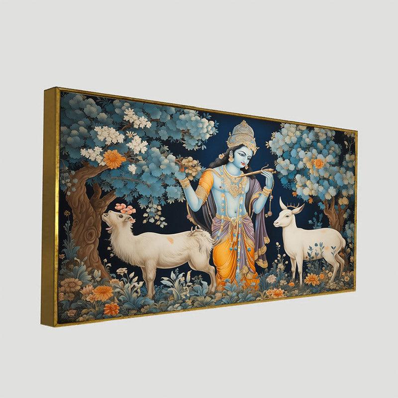 Buy Krishna Bhavana Wall Painting With Frame Wall Art & Paintings from Vaaree