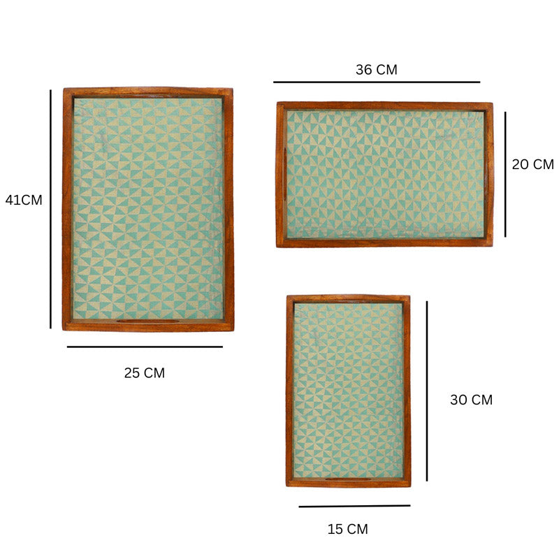 Buy Jade Glow Square Serving Tray - Set Of Three Serving Tray from Vaaree