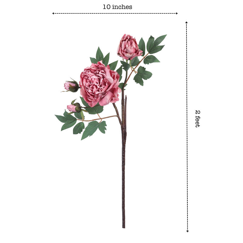 Buy Faux Realistic Peony Flower Stick - Purple Artificial Flowers from Vaaree