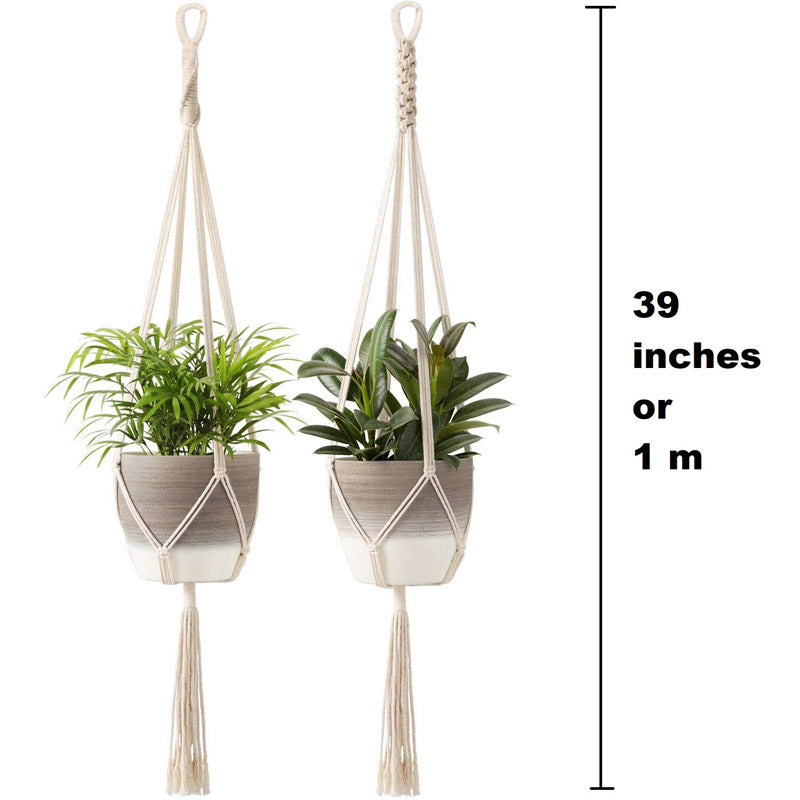 Buy Navra Macramme Planter - Set Of Two Pots & Planters from Vaaree