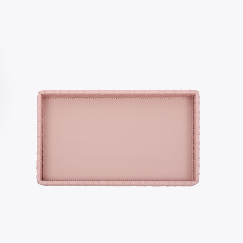 Buy Lorae Vegan Leather Bathroom Tray - Pink Accessories & Sets from Vaaree