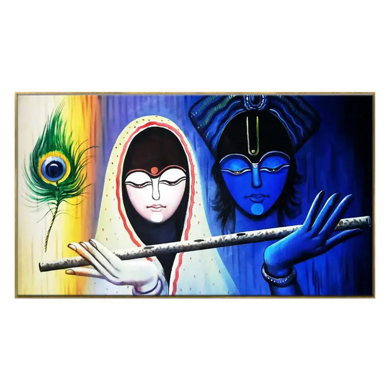 Buy Radha Krishna Murali Wall Painting Wall Art & Paintings from Vaaree