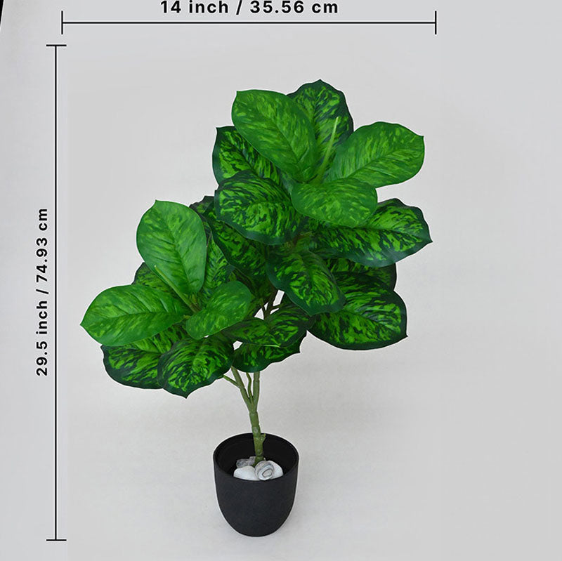 Buy Faux Everlasting Rubber Fig Plant With Pot - 2.5 Feet Artificial Plants from Vaaree