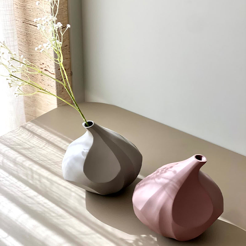 Buy Aliphi Abstract Vase - Light Grey Vase from Vaaree