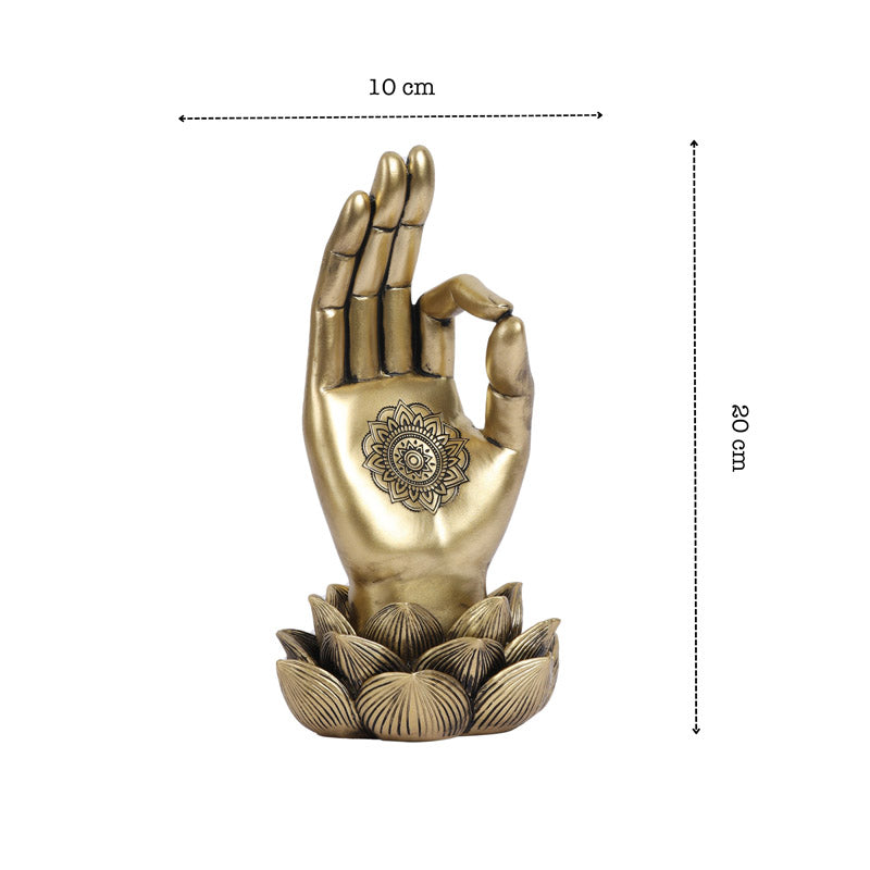 Buy Ornate Buddha Lotus Palm Showpiece Showpieces from Vaaree