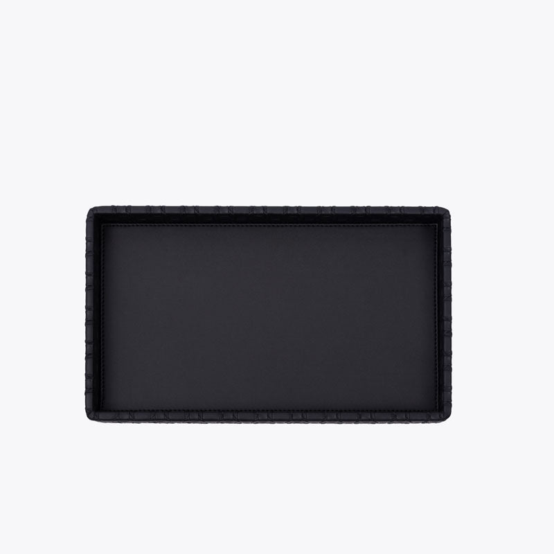 Buy Lorae Vegan Leather Bathroom Tray - Black Accessories & Sets from Vaaree