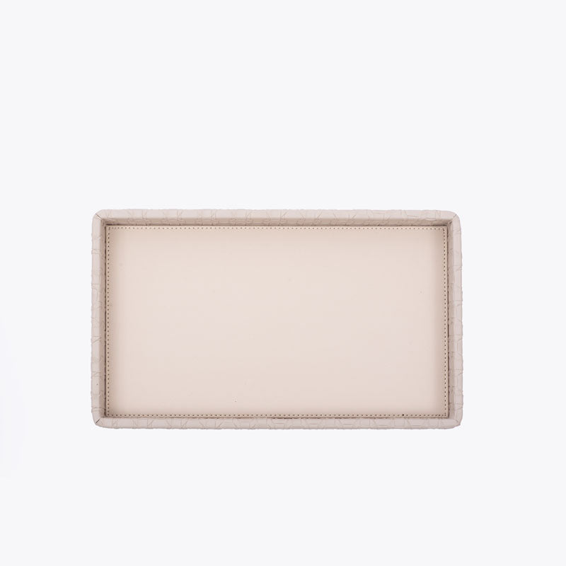 Buy Lorae Vegan Leather Bathroom Tray - Beige Accessories & Sets from Vaaree