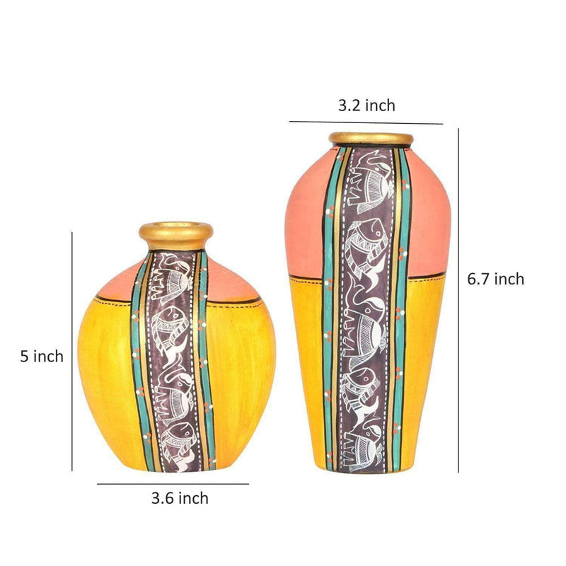 Buy Mei Terracotta Vase - Two Piece Set Vase from Vaaree