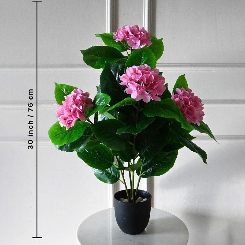 Buy Faux Everlasting Hydrangea Plant With Pot (Light Pink) - 2.5 Feet Artificial Plants from Vaaree