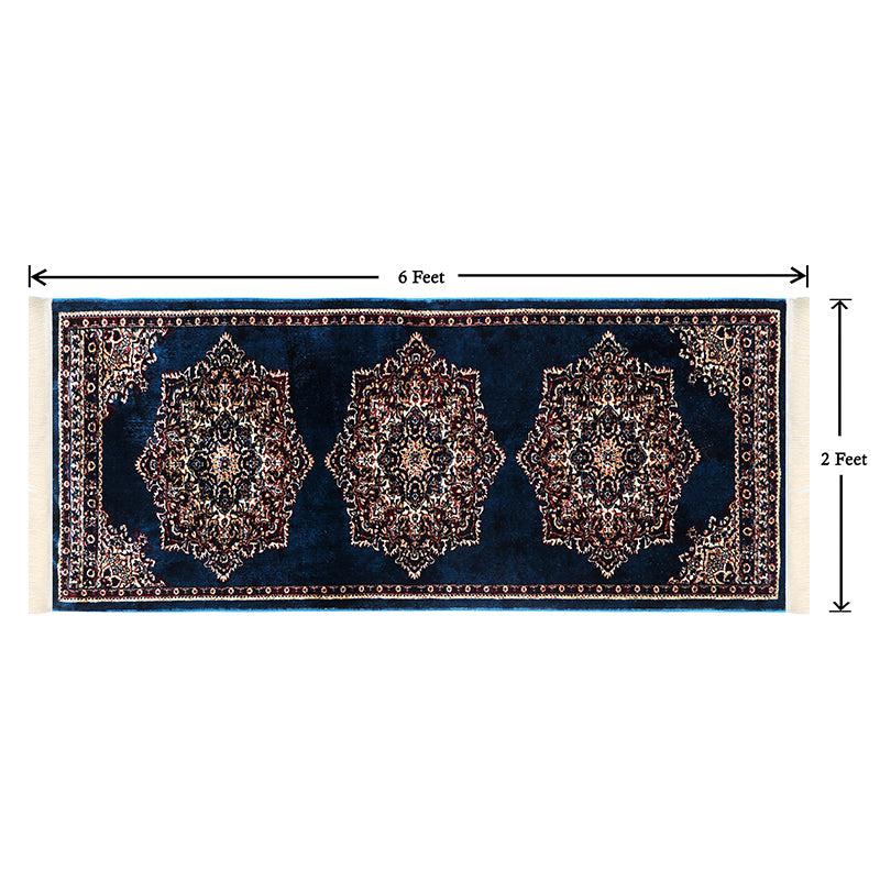 Buy Sinera Ethnic Runner Rug - Dark Blue Runner Rug from Vaaree