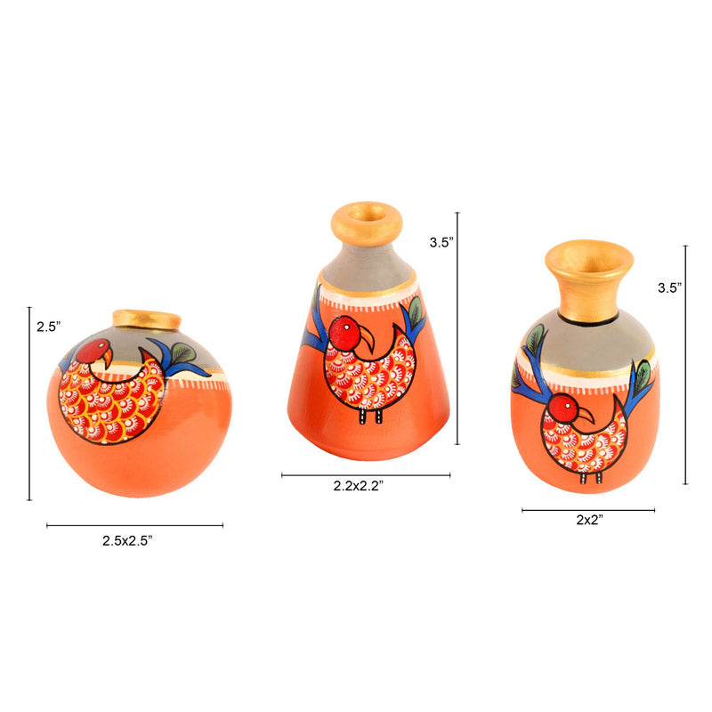 Buy Indukar Terracotta Vase - Three Piece Set Vase from Vaaree