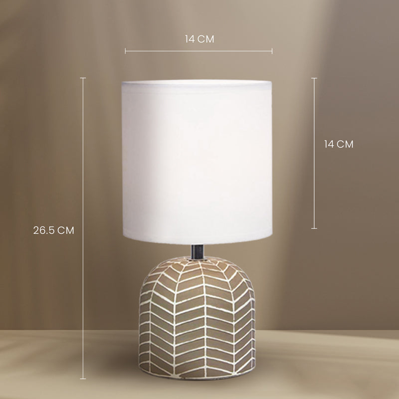 Buy Oblique Wonder Ceramic LED Table Lamp - Taupe Table Lamp from Vaaree