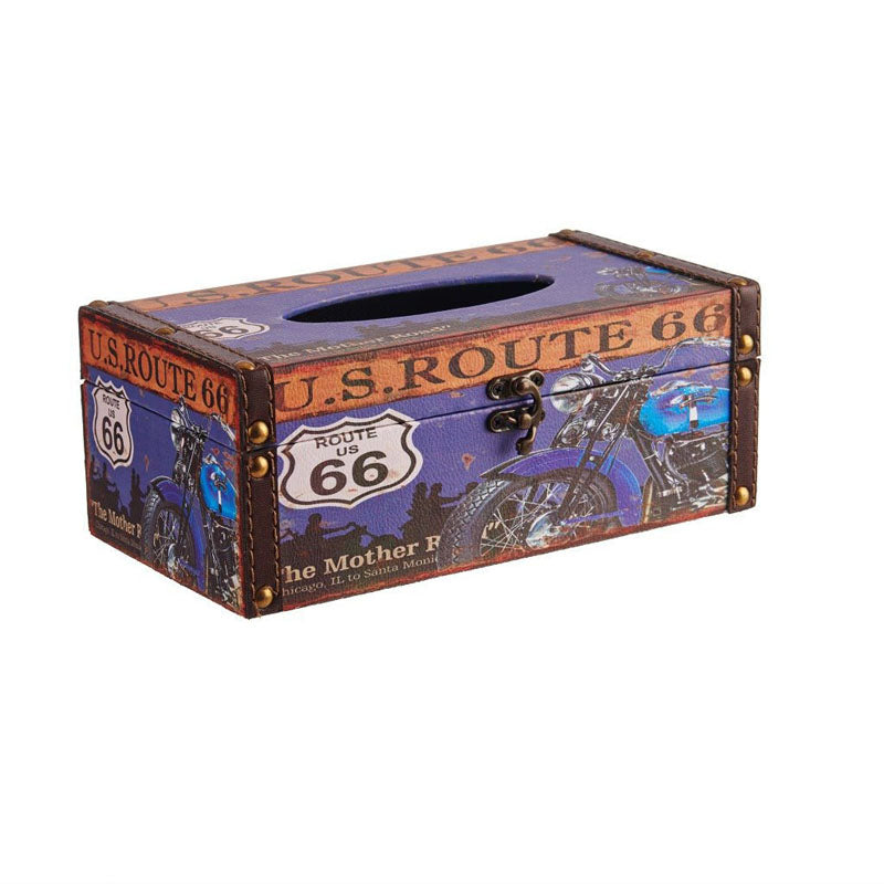 Buy Blue Route 66 Tissue Box Tissue Holder from Vaaree