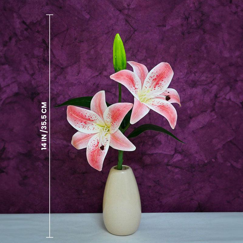 Buy Faux Everlasting Lily Flower Stick - Pink Artificial Flowers from Vaaree