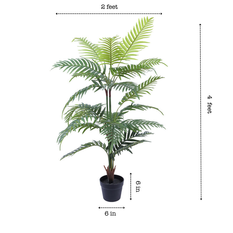 Buy Faux Realistic Areca Palm Plant With Pot - 3.9 Feet Artificial Plants from Vaaree