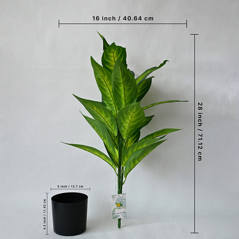 Buy Faux Everlasting Dieffenbachia Amoena Plant With Pot - 2.4 Feet Artificial Plants from Vaaree