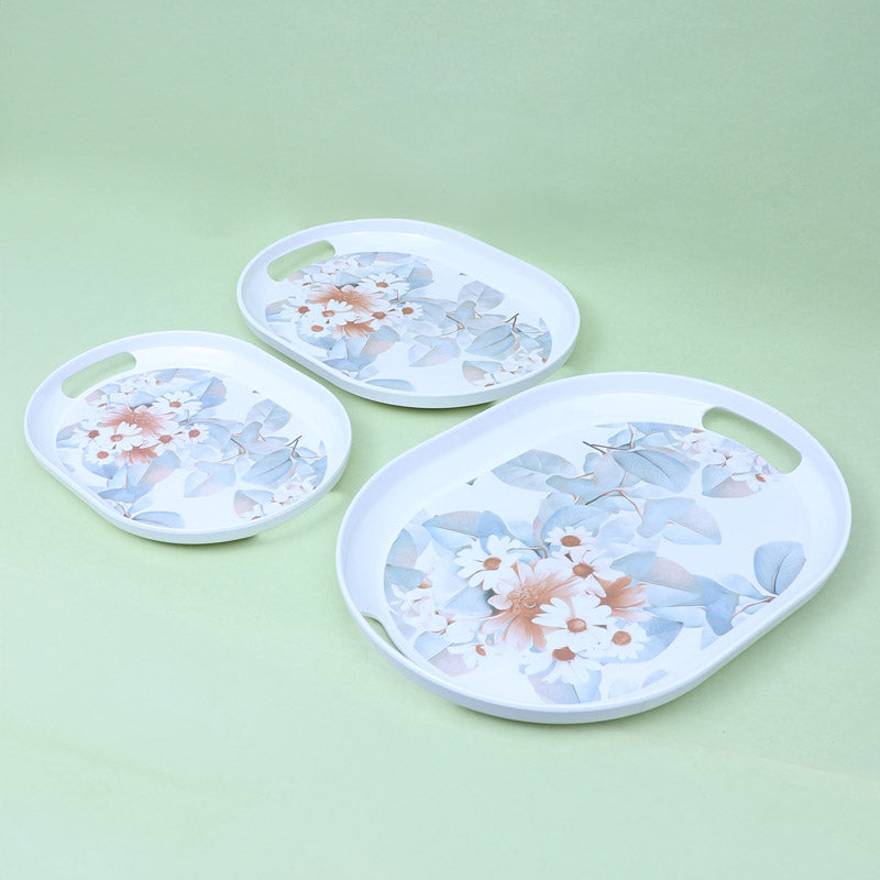 Buy Daisy Dream Serving Tray - Set Of Three Serving Tray from Vaaree