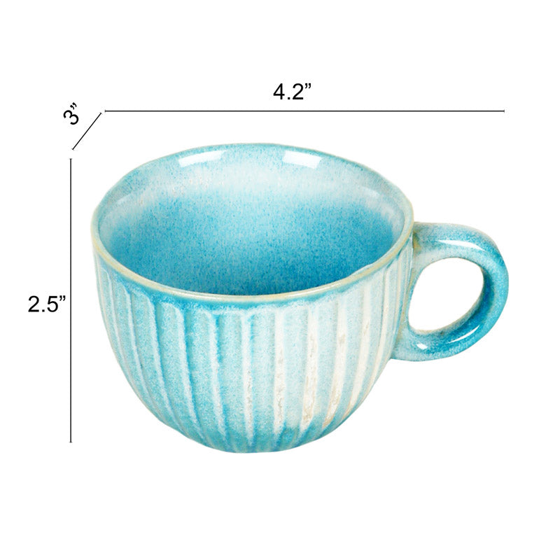 Buy Reyansh Ceramic Cup (135 ML) - Set of Six Tea Cup & Saucer from Vaaree