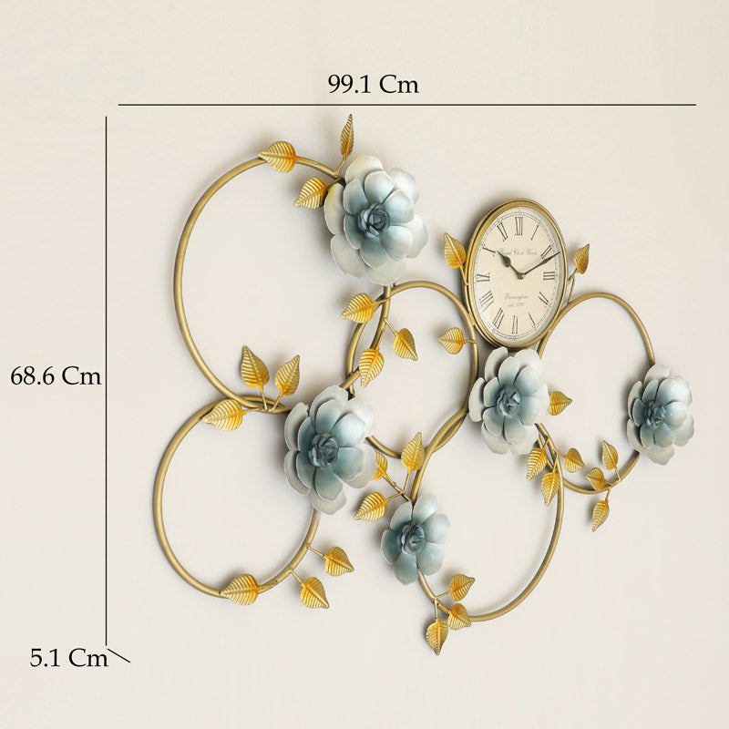 Buy Theseus Floral Wall Clock Wall Accents from Vaaree