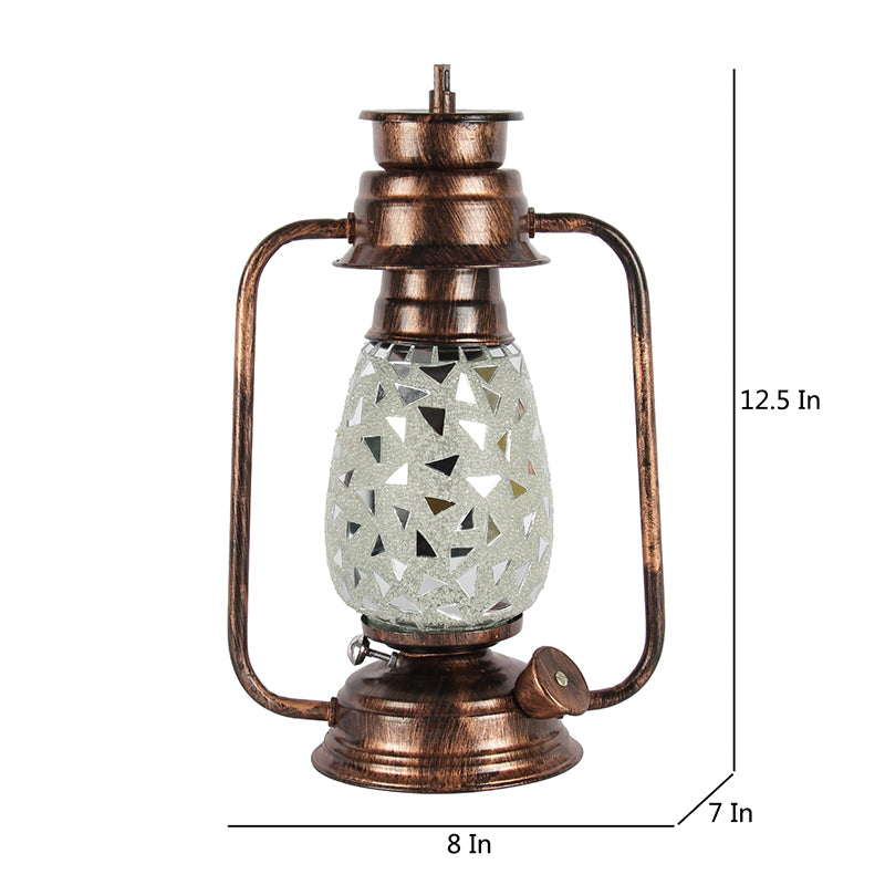 Buy Dvija Mosaic Lantern Table Lamp - Copper Table Lamp from Vaaree