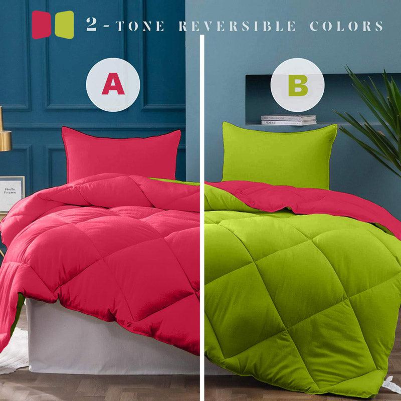 Buy Nihara Reversible Comforter - Green & Pink Comforters & AC Quilts from Vaaree