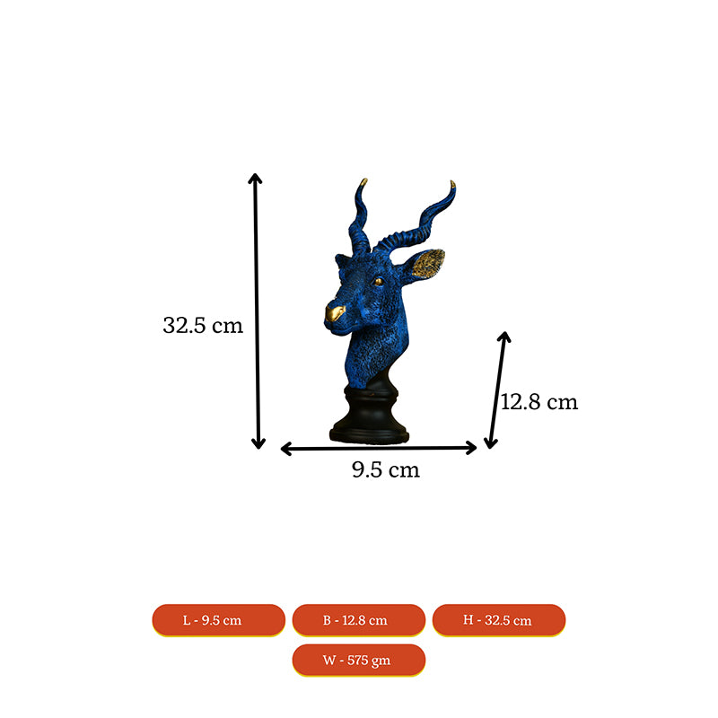 Buy Cobalt Mountain Goat Showpiece Showpieces from Vaaree