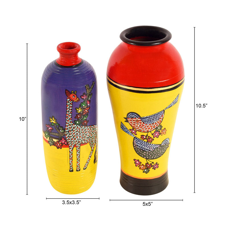 Buy Indradu Terracotta Vase - Two Piece Set Vase from Vaaree