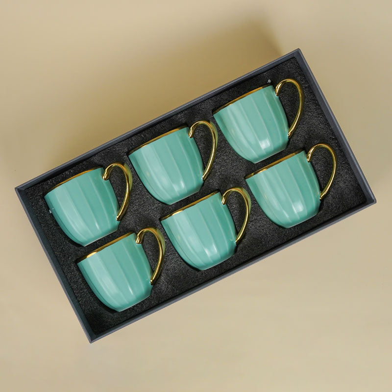 Buy Alchemy Beige Green Cup (220 ML) - Set Of Six Mug from Vaaree