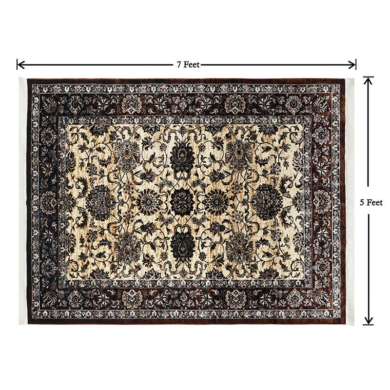 Buy Aavni Flora Carpet - Beige Carpet from Vaaree