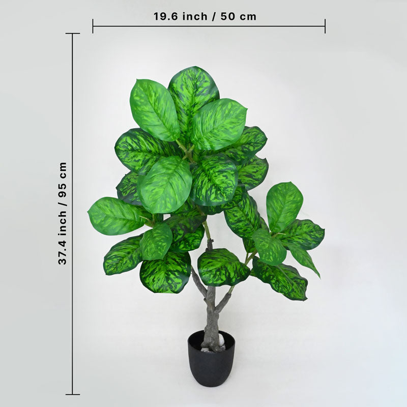 Buy Faux Everlasting Dieffenbachia Seguine Plant With Pot - 3.2 Feet Artificial Plants from Vaaree