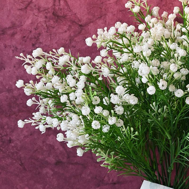 Buy Faux Everlasting Baby Breath Flower Stick (White) - Set of Six Artificial Flowers from Vaaree