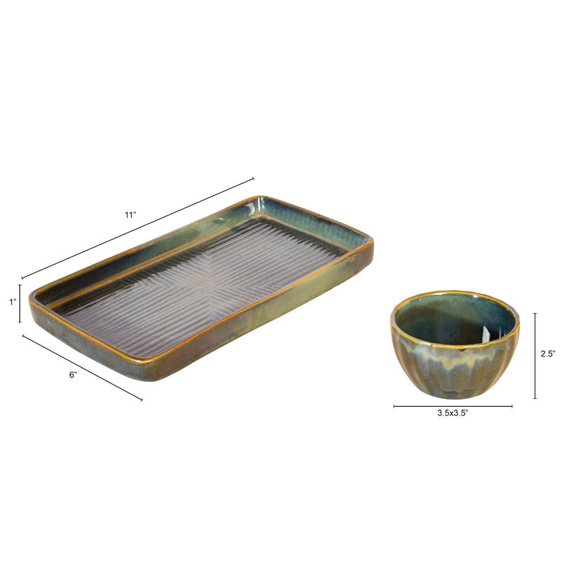 Buy Infantof Ceramic Serving Bowl With Tray - Four Piece Set Mug & Tea Cup from Vaaree