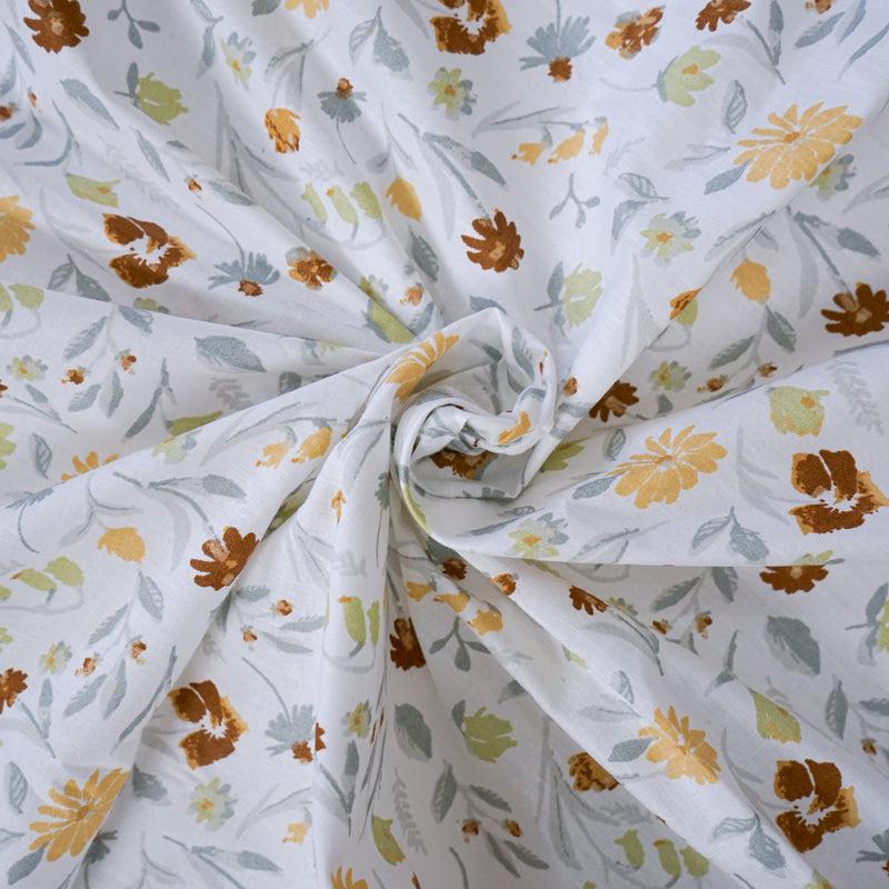 Buy Avani Floral Bedsheet - Yellow Bedsheets from Vaaree