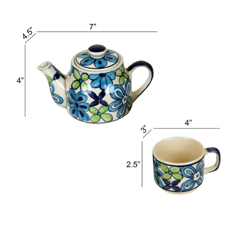 Buy Risha Floral Kettle & Cup - Three Piece Set Mug & Tea Cup from Vaaree