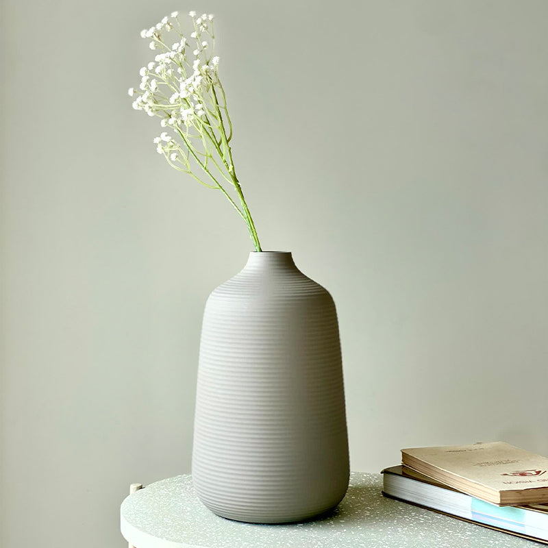 Buy Adola Eline Vase - Light Grey Vase from Vaaree