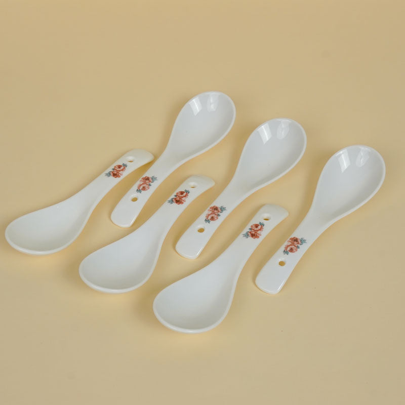 Buy Maduva Floral Soup Bowl With Spoon (250 ML) - Twelve Piece Set Soup Bowl from Vaaree