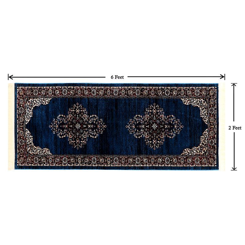 Buy Sinera Ethnic Runner Rug - Navy Blue Runner Rug from Vaaree