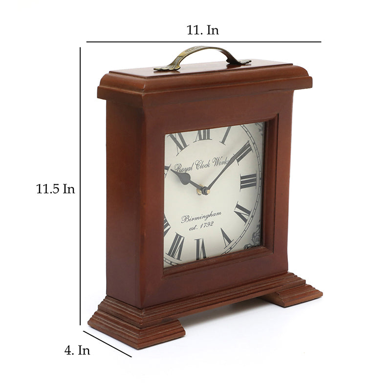 Buy Sorien Silent Table Clock - Brown Table Clock from Vaaree