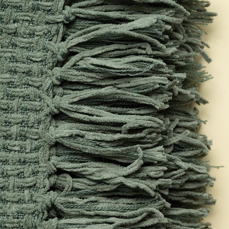 Buy Cozy Loom Throw - Olive Throws from Vaaree