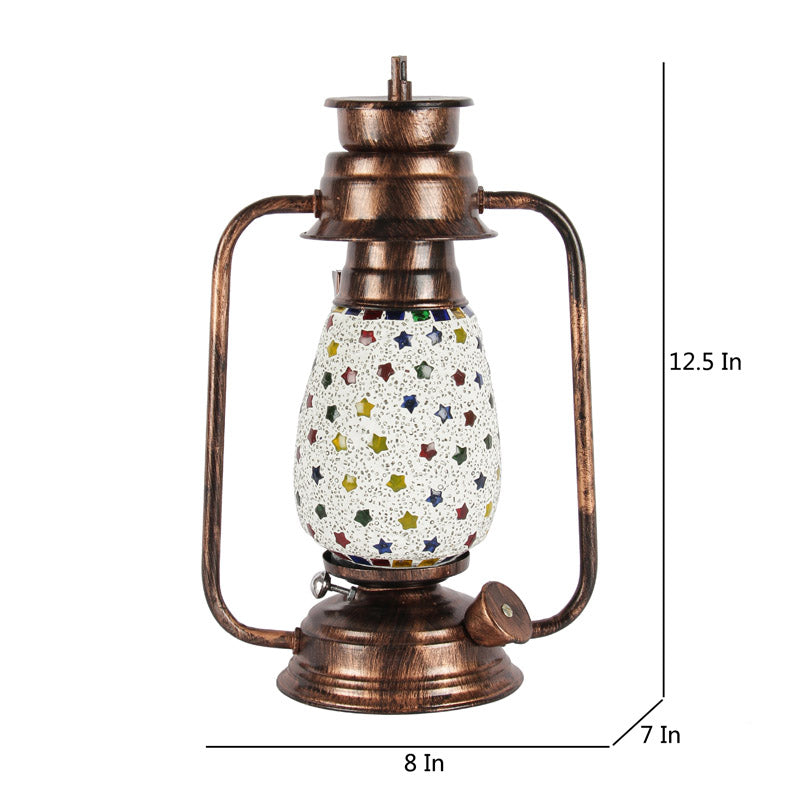 Buy Divyara Mosaic Lantern Table Lamp - Copper Table Lamp from Vaaree