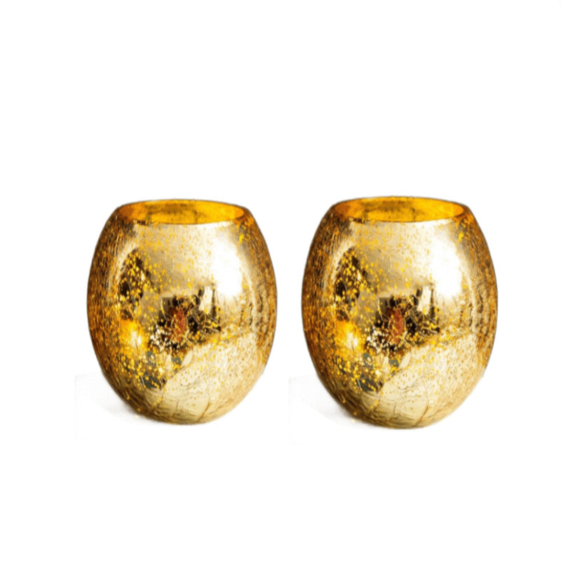 Buy Bliss Sparkle Tealight Candle Holder (Gold) - Set Of Two Candle Holders from Vaaree