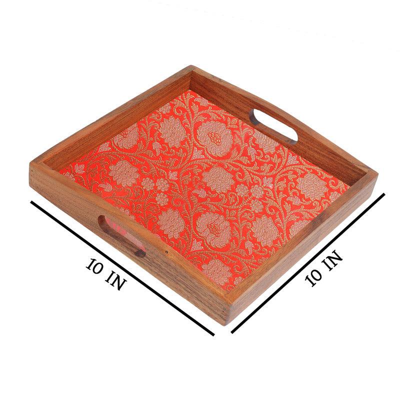 Buy Crimsa Bloom Square Serving Tray Serving Tray from Vaaree