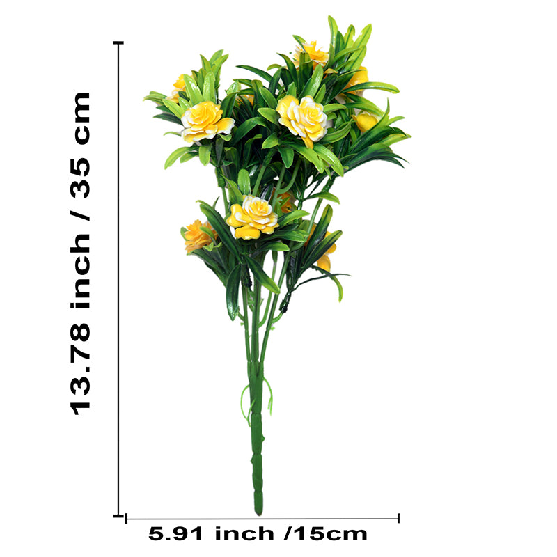 Buy Faux Filosia Flower Bunch (Yellow) - Set Of Two Artificial Flowers from Vaaree